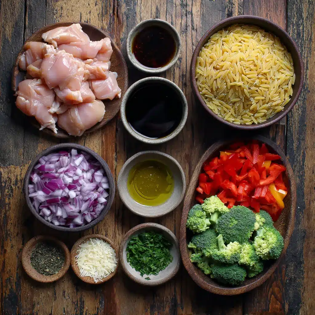 Balsamic Chicken and Veggie Orzo