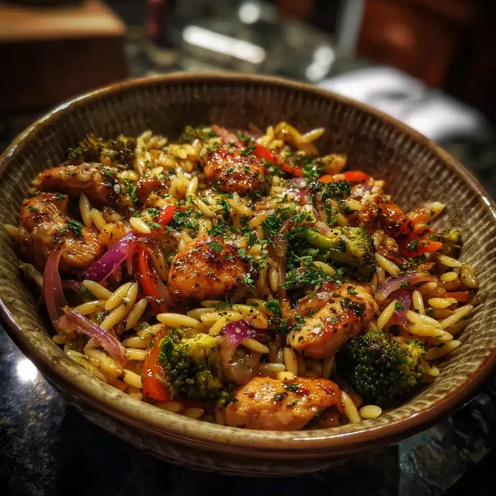 Balsamic Chicken and Veggie Orzo: Quick & Tasty Dinner!