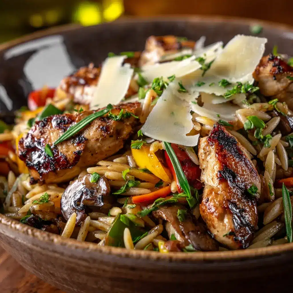 Balsamic Chicken and Veggie Orzo