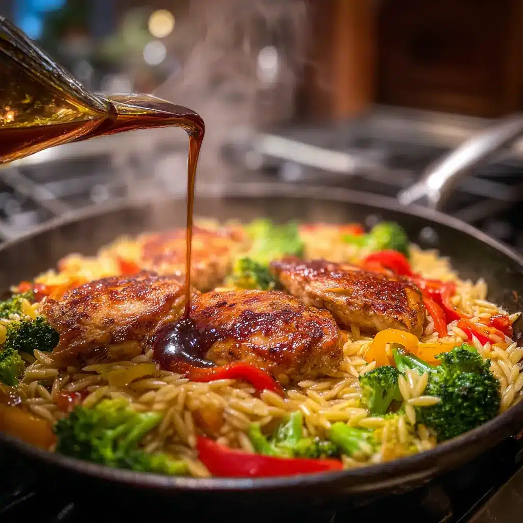 Balsamic Chicken and Veggie Orzo