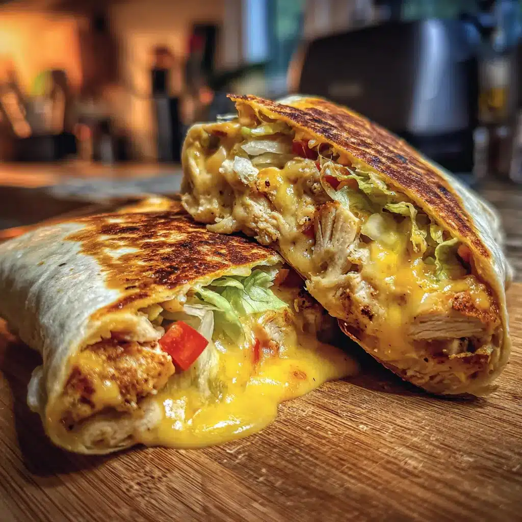 Cheesy Garlic Chicken Wraps