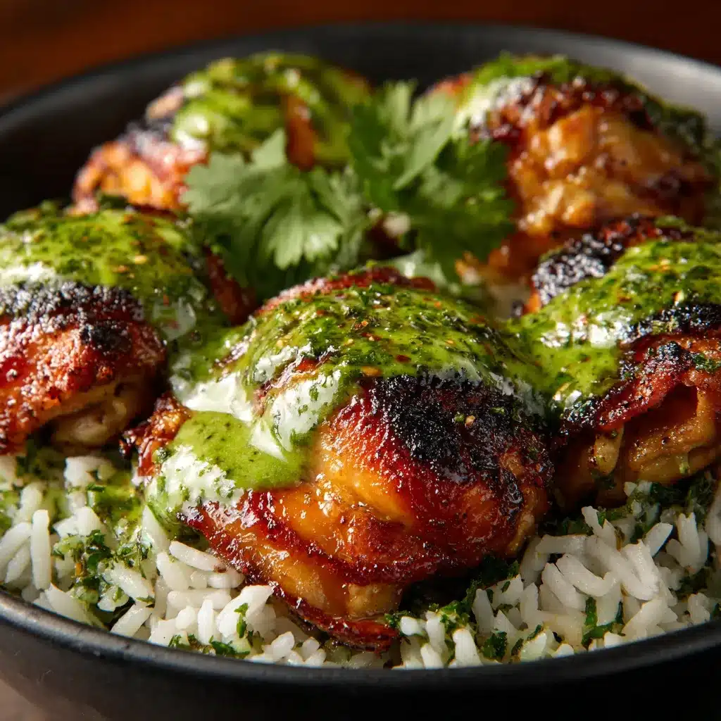 Peruvian Chicken and Rice with Green Sauce
