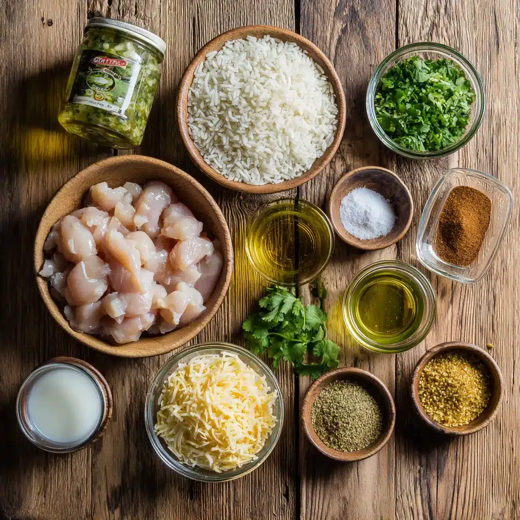 Salsa Verde Chicken and Rice Skillet