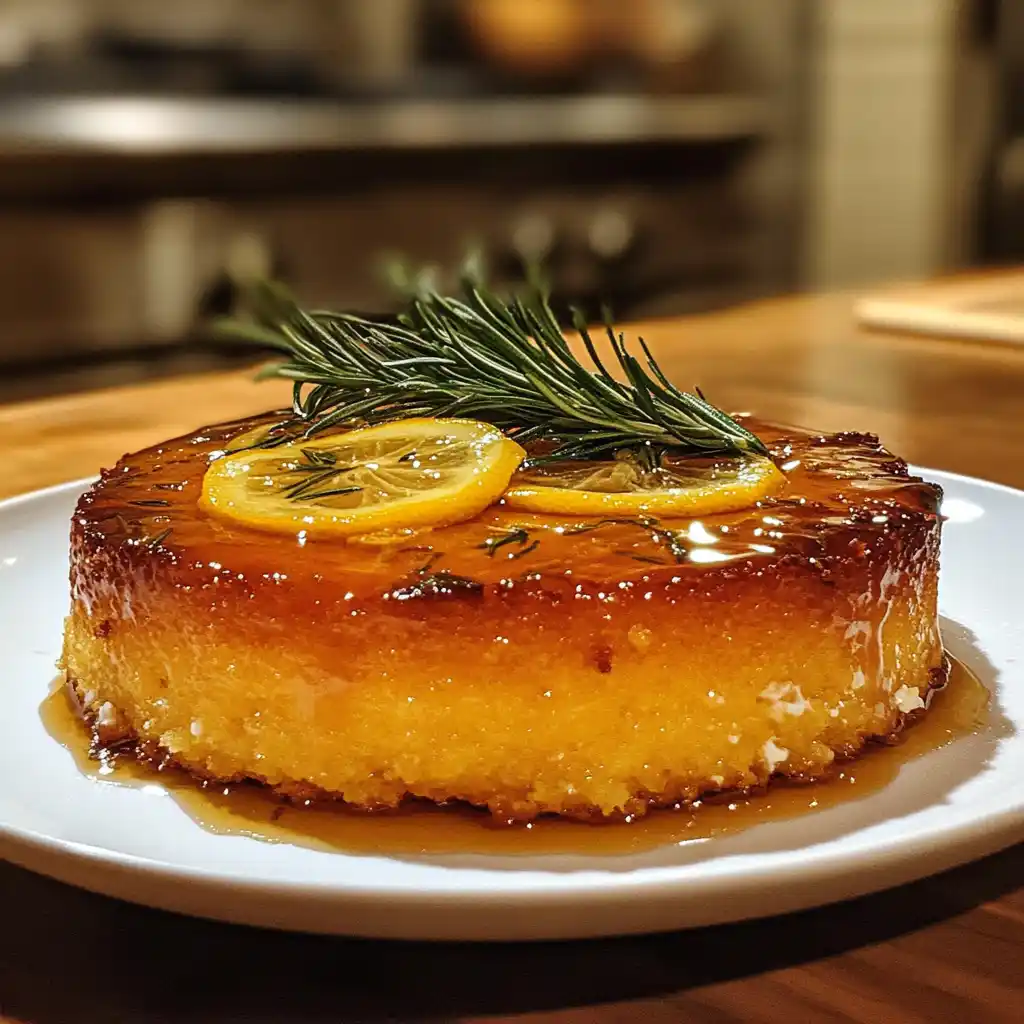ricotta polenta cake with lemon-rosemary syrup Recipe!