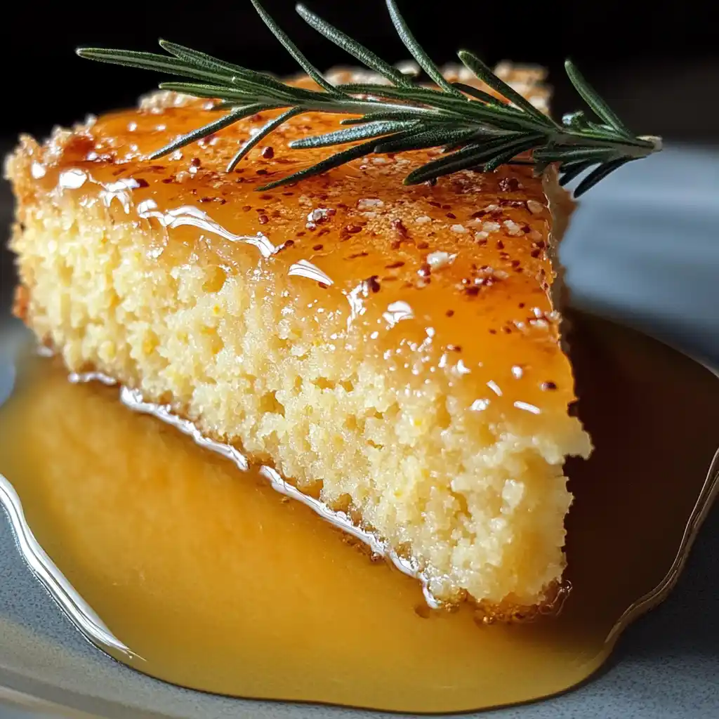 ricotta polenta cake with lemon-rosemary syrup